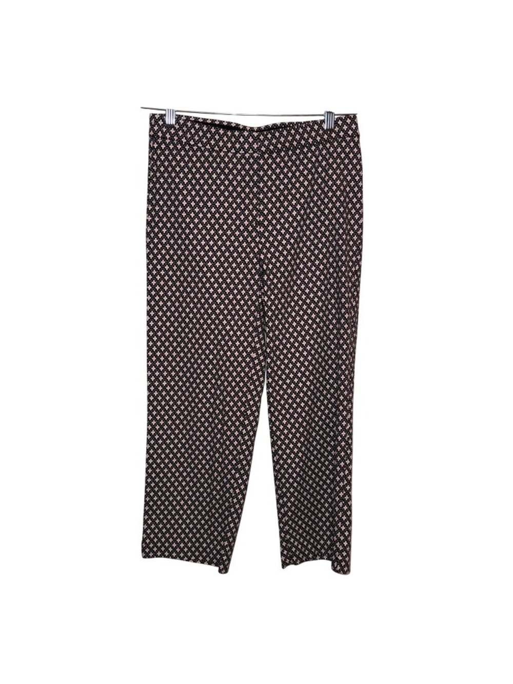 J. Jill Geometric Black & White Womens Pants Size 6 With Pink Accents